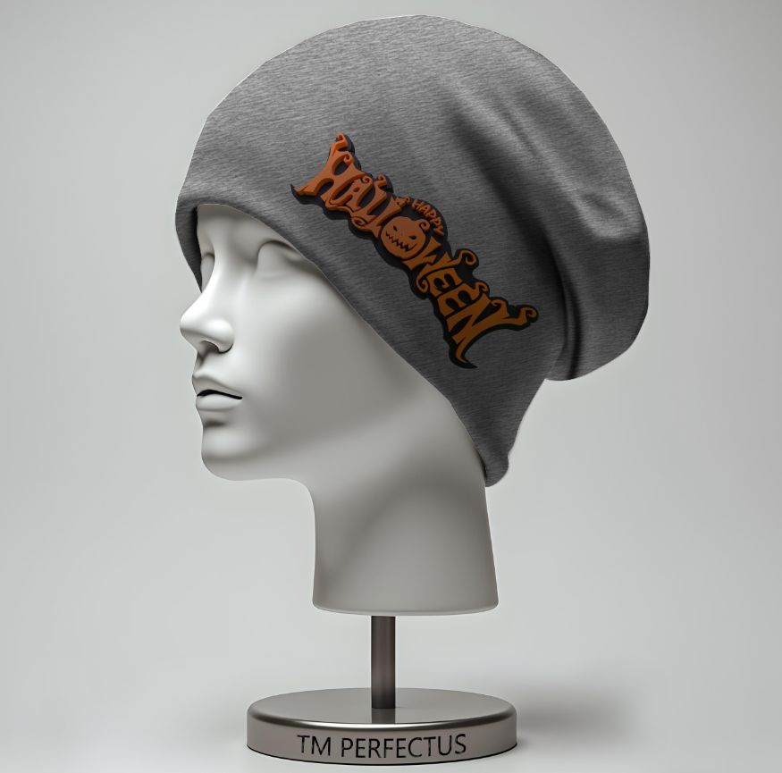 Шапка біні "З написом Хеловін" унісекс з принтом ВСІ розміри, фото 1