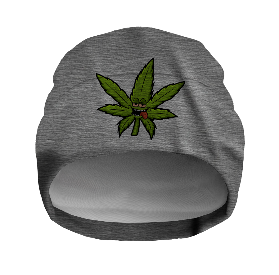 Шапка біні "З веселою рослиною растаман 1" унісекс з принтом ВСІ розміри, фото 1