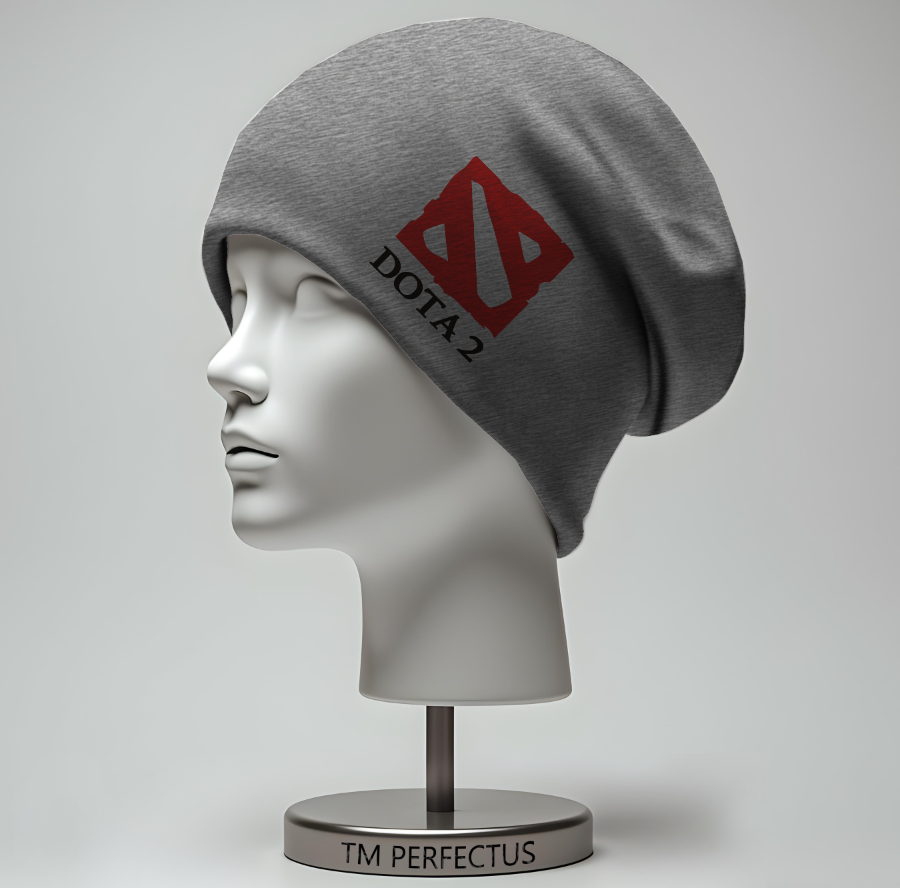 Шапка біні "Дота лого гра" унісекс з принтом ВСІ розміри, фото 1