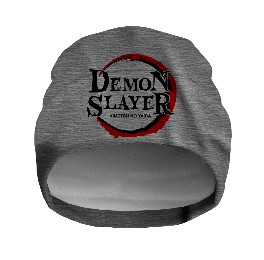 Шапка біні "Демон слеєр Клинок який знищує демонів Demon Slayer лого" унісекс з принтом ВСІ розміри, фото 1