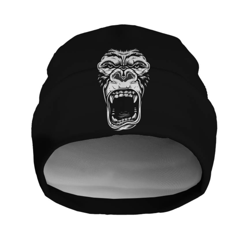 Шапка біні "Голова морда мавпи Кінг Конга" унісекс з принтом ВСІ розміри, фото 1