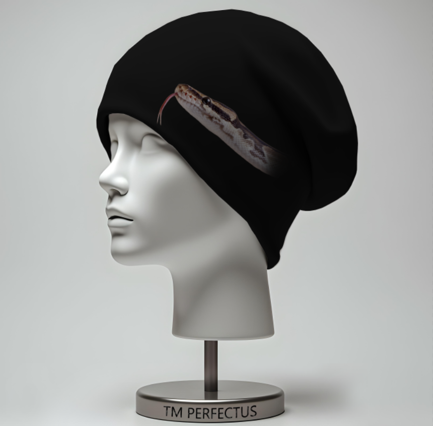 Шапка біні "Голова змії" унісекс з принтом ВСІ розміри, фото 1