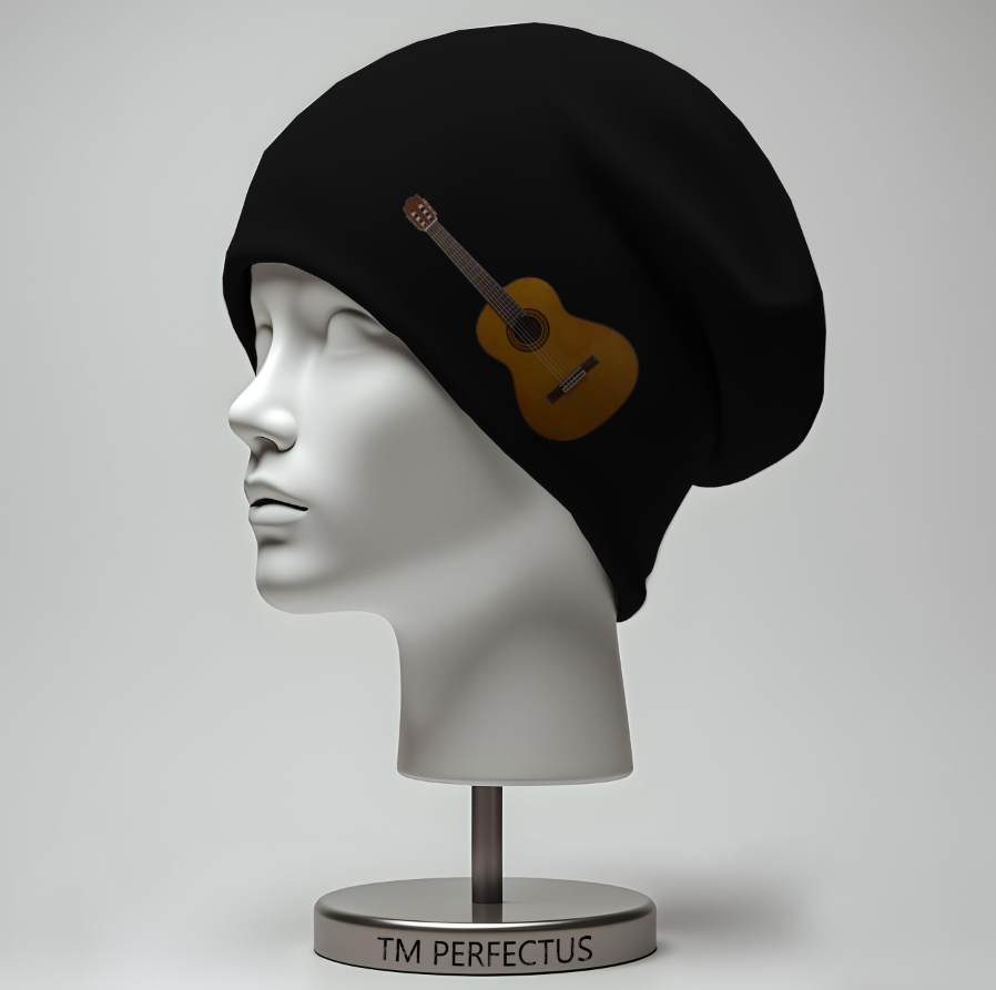 Шапка біні "Гітара музичний інструмент" унісекс з принтом ВСІ розміри, фото 1