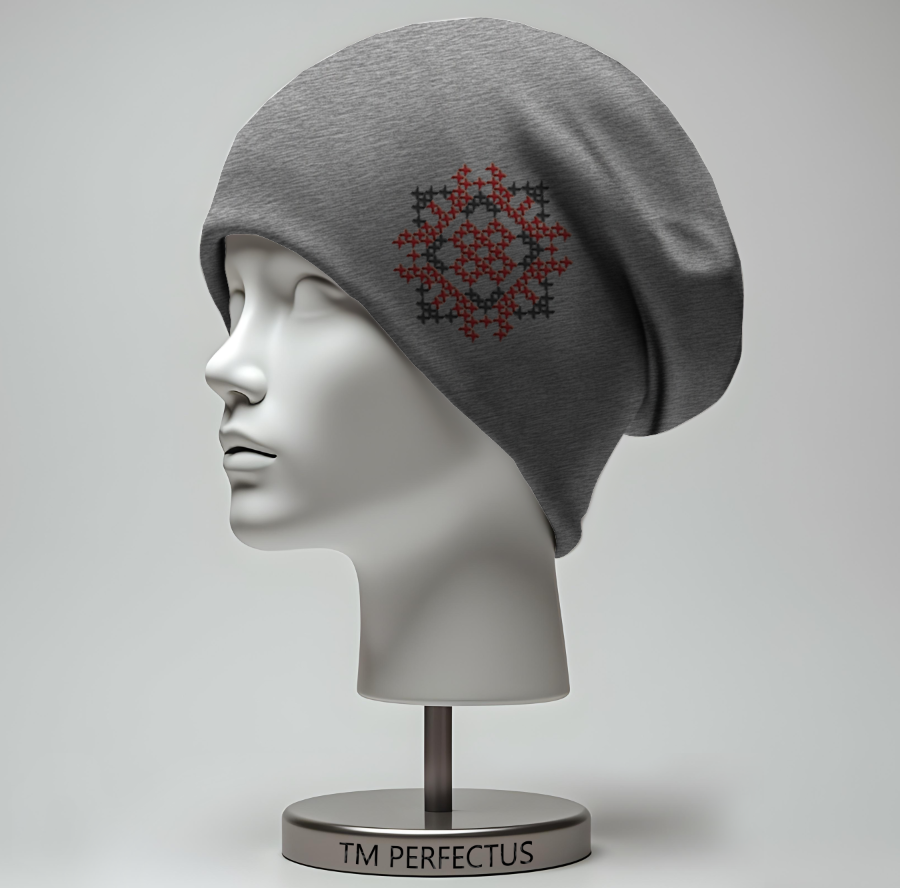 Шапка біні "Вишиванка закодоване ім'я Олена орнаменти" унісекс з принтом ВСІ розміри, фото 1