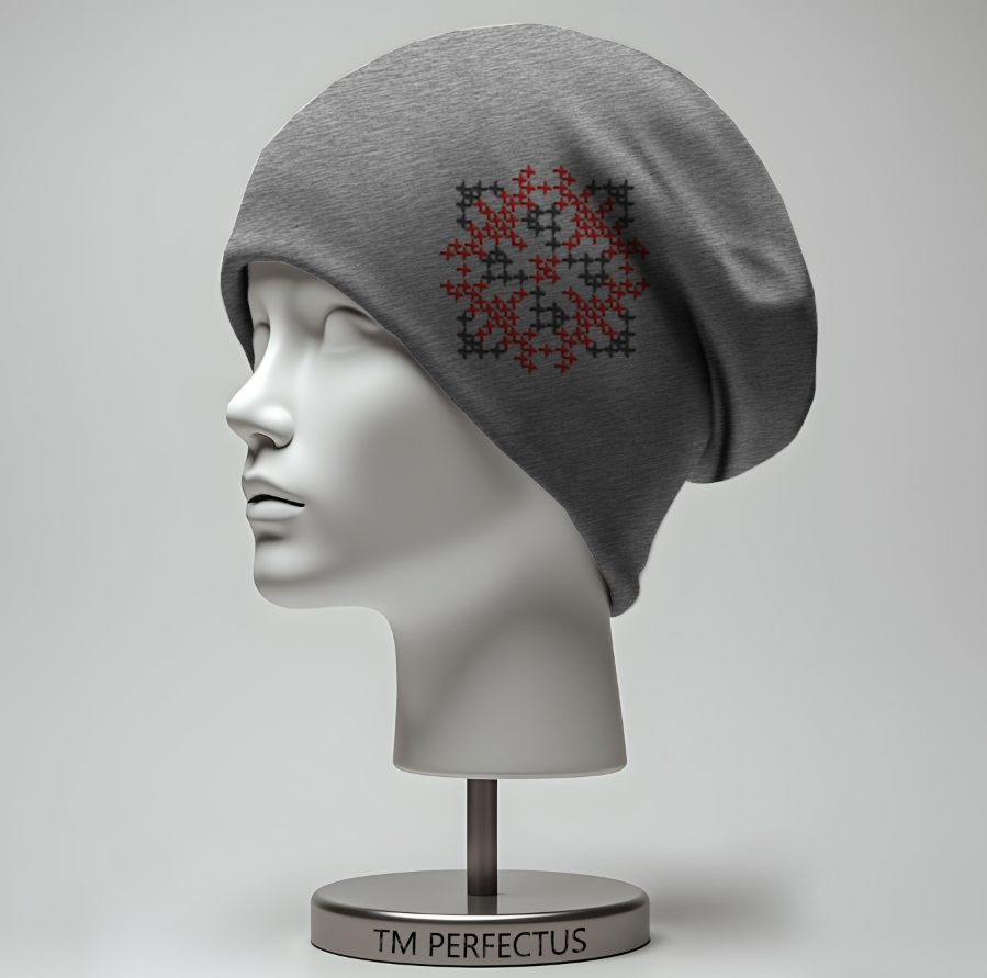 Шапка біні "Вишиванка закодоване ім'я Ірина орнаменти" унісекс з принтом ВСІ розміри, фото 1