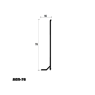 Плінтус накладний висотою 78мм АСП-78 "Стріла" без покриття, фото 3