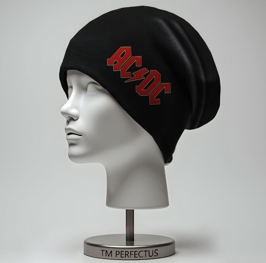 Шапка "AC DC музичний рок гурт лого емблема" унісекс з принтом ВСІ розміри, фото 1