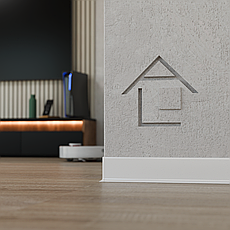 Плінтус накладний алюмінієвий АСП-80, 80х12х2600мм, білий, фото 2