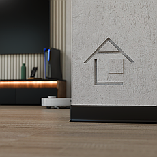 Плінтус накладний алюмінієвий АСП-80, 80х12х2600мм, чорний, фото 2