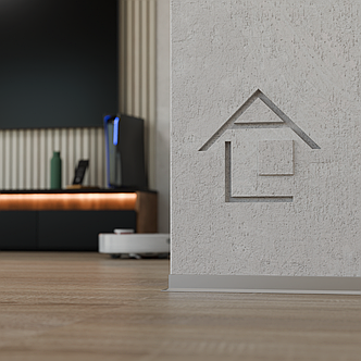 Плінтус накладний висотою 36мм АСП-36 "Стріла" анодований срібло, фото 2