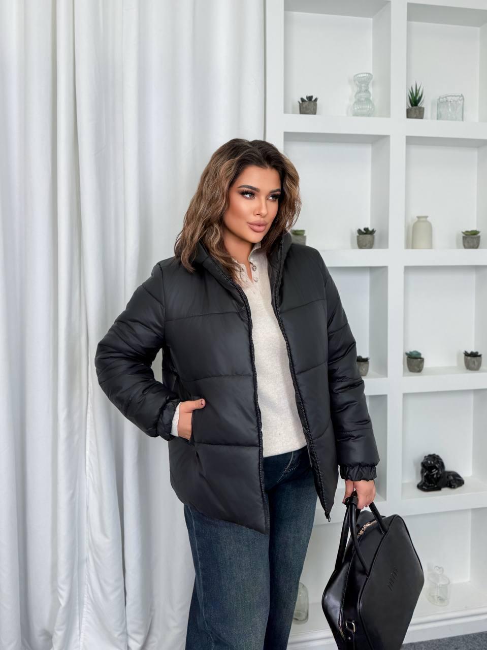 Жіноча демісезонна куртка "Батал" (48-62), плащівка Лаке, утеплена синтепоном 200., фото 1