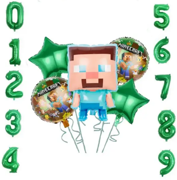 Фонтан із кульок "Майнкрафт з цифрою", 6 шт., фото 1