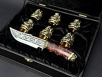 Набір оригінальних чарок з бронзи "Козацькі" - практичний подарунок для чоловіка.