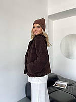 Жіноча тепла куртка із хутра Тедді, фото 7