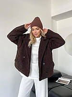 Жіноча тепла куртка із хутра Тедді, фото 2