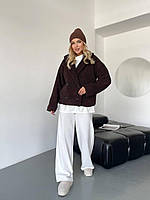 Жіноча тепла куртка із хутра Тедді, фото 8