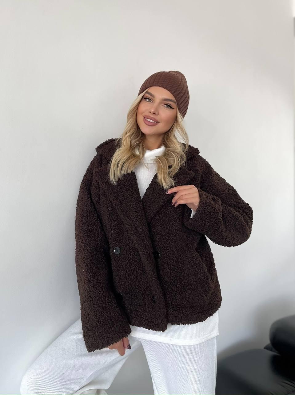 Жіноча тепла куртка із хутра Тедді, фото 1