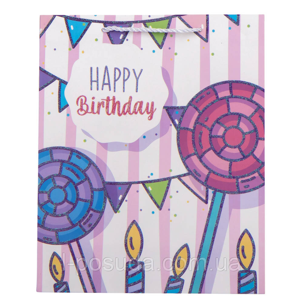 Подарунковий пакет «Яскраве свято», 26×32 см, папір, довільний дизайн 12 шт упаковка, фото 1