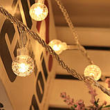 Світлодіодна гірлянда Light Bubble Ball на сонячній батареї 32 метри 300 світлодіодів теплий білий, фото 4