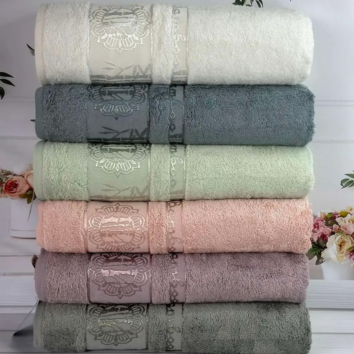 Бамбукові рушники, 6 шт/уп., 50x90 см., Cestepe Bambuk Kamush / Набір бамбукових рушників / Комплект рушників, фото 1