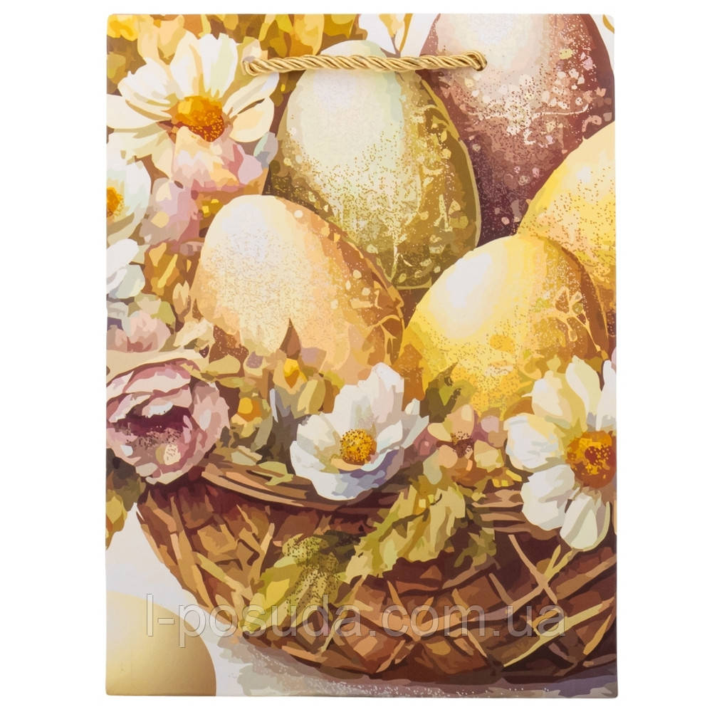 Подарунковий пакет «Пасхальна радість», 18×24 см, папір, великодня упаковка з ручками 12 шт, фото 1