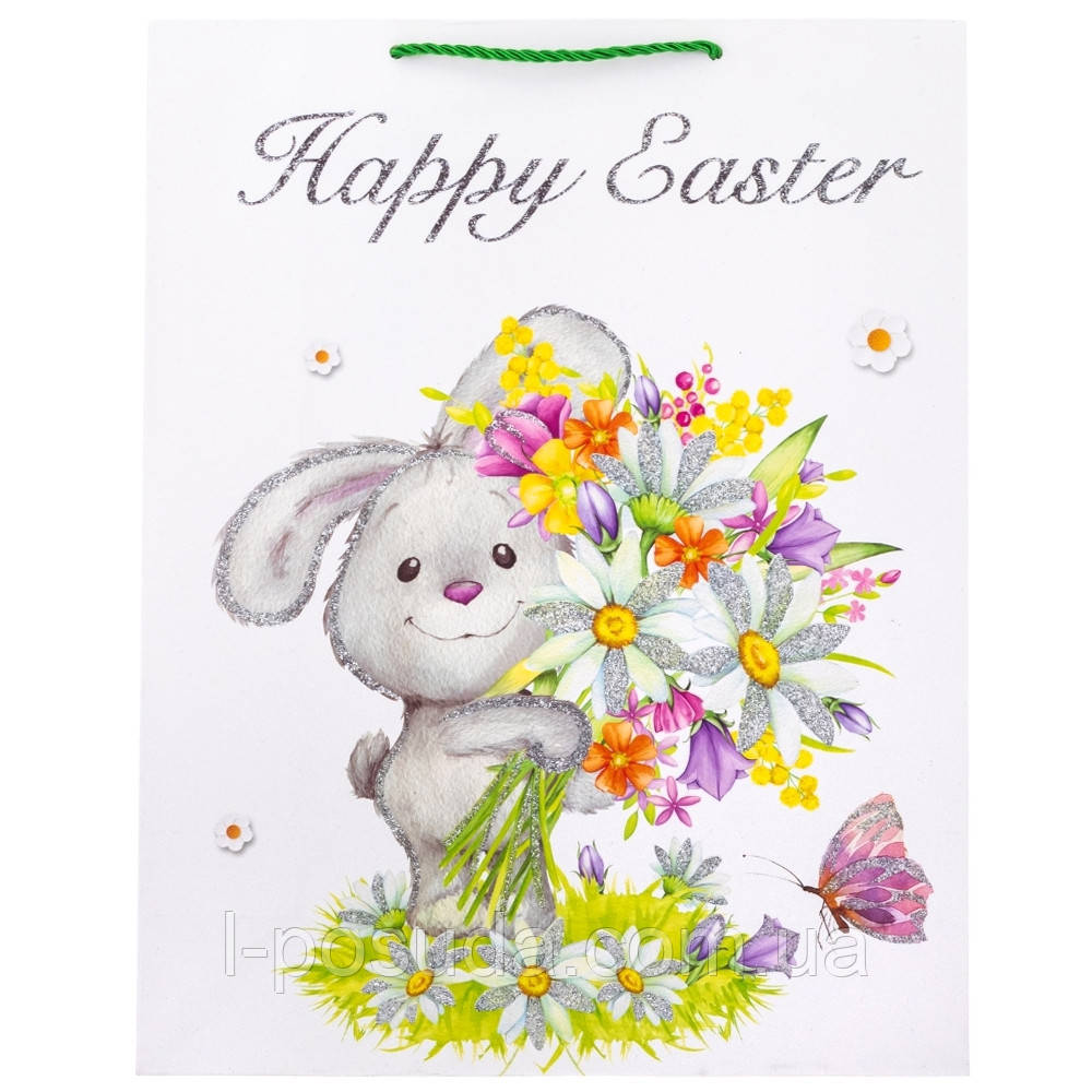 Пасхальний подарунковий пакет «Чудо Воскресіння», 31х40 см, паперовий пакет з ручками для подарунків 12 шт, фото 1