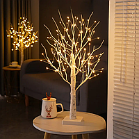 Декоративне дерево Береза на батарейках, Теплий білий / Настільний світильник/світлодіодна лампа-нічник