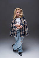 Дитяча натуральна сорочка у клітинку унісекс, фото 4