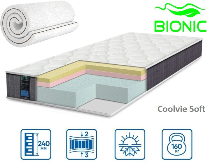 Матрац Bionic Coolvie Soft 24см 180*190 (Вакумне скручування!), фото 1
