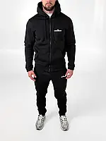 Чоловічий чорний спорт костюм I'm Ukrainian зимовий 2в1 на змійці,Теплий флісовий костюм із символікою чорного кольору Кофта Штани