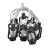 Світлодіодна гірлянда Гасові лампи чорна, 5 м, 20 ламп, на сонячній батареї, фото 2