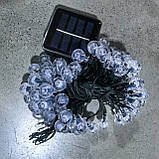 Світлодіодна гірлянда Light Bubble Ball на сонячній батареї 32 метри 300 світлодіодів теплий білий, фото 6