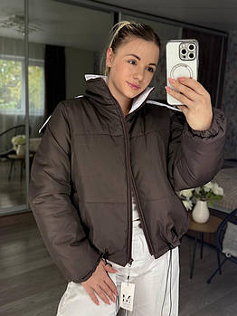 Жіноча дута куртка з капюшоном