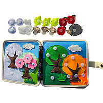 М'яка книжка-бізіборд фетр пальчикові ігри сортер липучки 20*8*20см (25004), фото 4