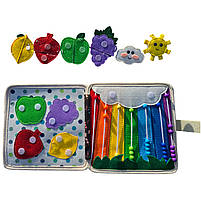 М'яка книжка-бізіборд фетр пальчикові ігри сортер липучки 20*8*20см (25004), фото 5