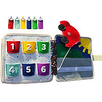 М'яка книжка-бізіборд фетр пальчикові ігри сортер липучки 20*8*20см (25004), фото 7