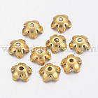 Шапочки для Намистин, Сплав, Квітка, Античне Золото, 6.5х3мм, Отвір 1мм, 50 шт, фото 5