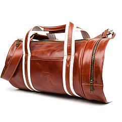 Спортивна шкіряна сумка люкс класу TARWA GBal-5565-4lx коньячна