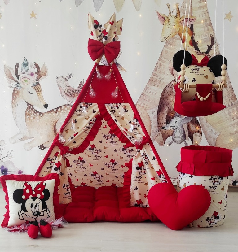 Вігвам дитячий Мікі Маус БОН БОН + кошик + підвісна гойдалка Повний комплект!, фото 1