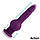 Телескопічний вібратор з присоскою та поштовхами з силікону з 10 режимами вібрації фіолетовий, фото 3