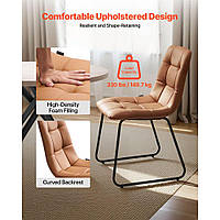 Обідній гарнітур VEVOR Обідній стіл (круглий) з 4 стільцями Обідній гарнітур з 4 м'якими помаранчевими стільцями