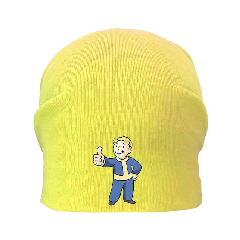 Шапка дитяча Фоллаут жовта (Fallout — 007) 54-56 см, фото 1