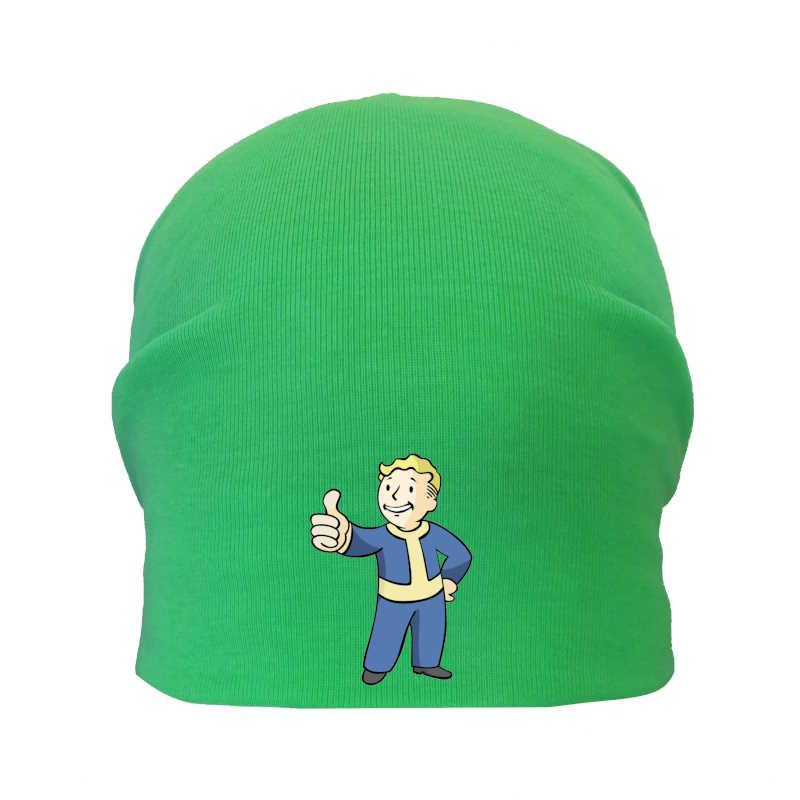 Шапка дитяча Фоллаут зелена (Fallout — 007) 50-52 см, фото 1