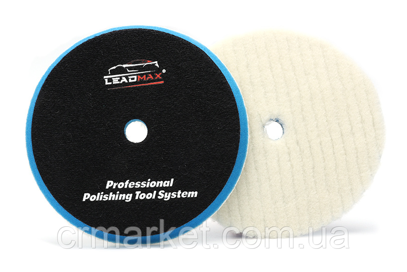 LEADMAX Полірувальне хутро, стрижене "СМУГА" d 80 мм, СИНЄ, фото 1