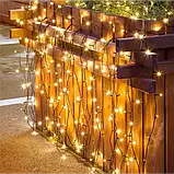 Світлодіодна гірлянда 102 м 1000 LED на сонячній батареї теплий білий, фото 3