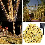 Світлодіодна гірлянда 52 м 500 LED на сонячній батареї теплий білий, фото 4