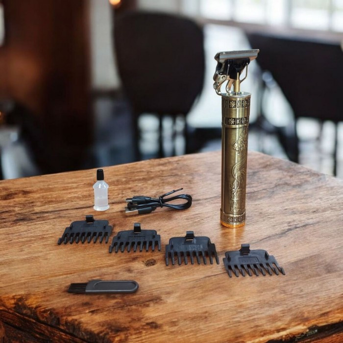 Машинка тример для стриження волосся й бороди Vintage T9 4 насадки (1.5, 2, 3, 4 мм), фото 1