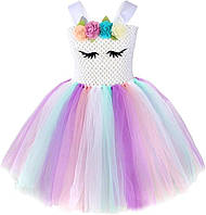 Сукня Єдинорога на 5 6 років з пишною райдужною спідницею, обручем, крильцями, карнавальний костюм для Дня народження Хелловіну