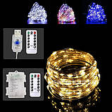 Гірлянда Роса 100 LED довжина 10 м від USB, теплий білий, фото 6