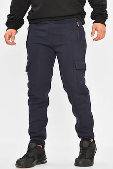 Спортивні штани чоловічі на флісі темно-синього кольору 207199M